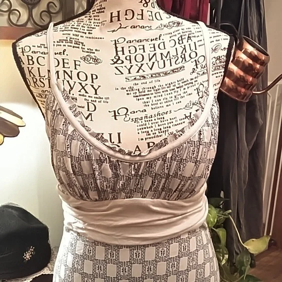 Women's BCBGenerations blue print knit jersey dress with cute back ties. Size M - Picture 2 of 4